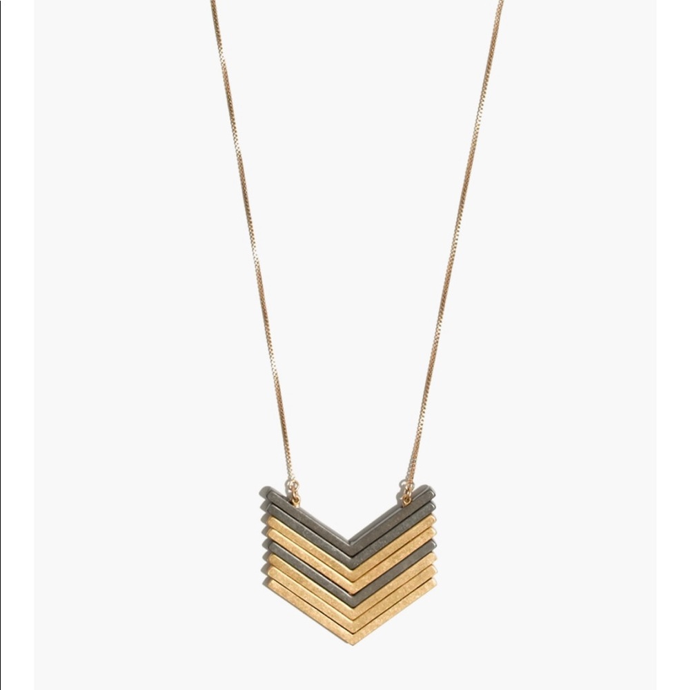 Madewell Gold and Silver Chevron Necklace